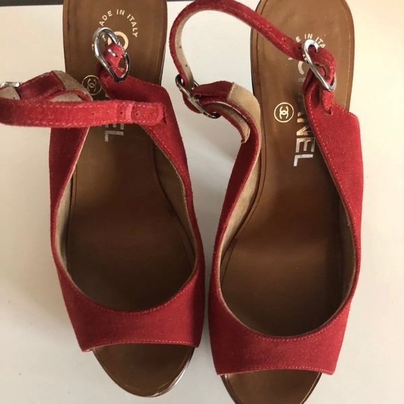 CHANEL wedges satin Peep-toe 39 - Picture 3 of 4